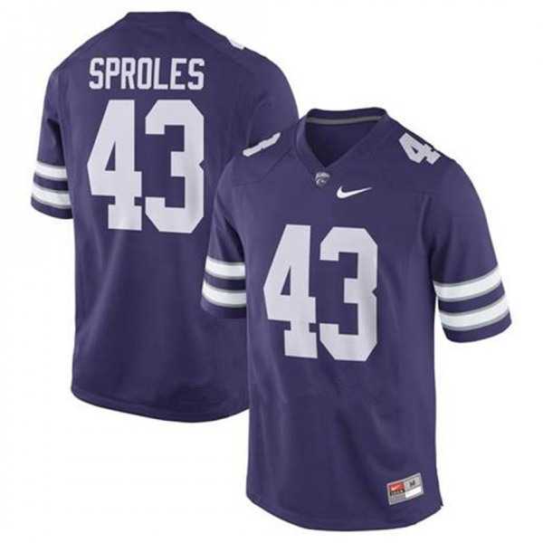 Mens Kansas State Wildcats #43 Darren Sproles Purple Vapor Stitched NCAA Jersey Dzhi